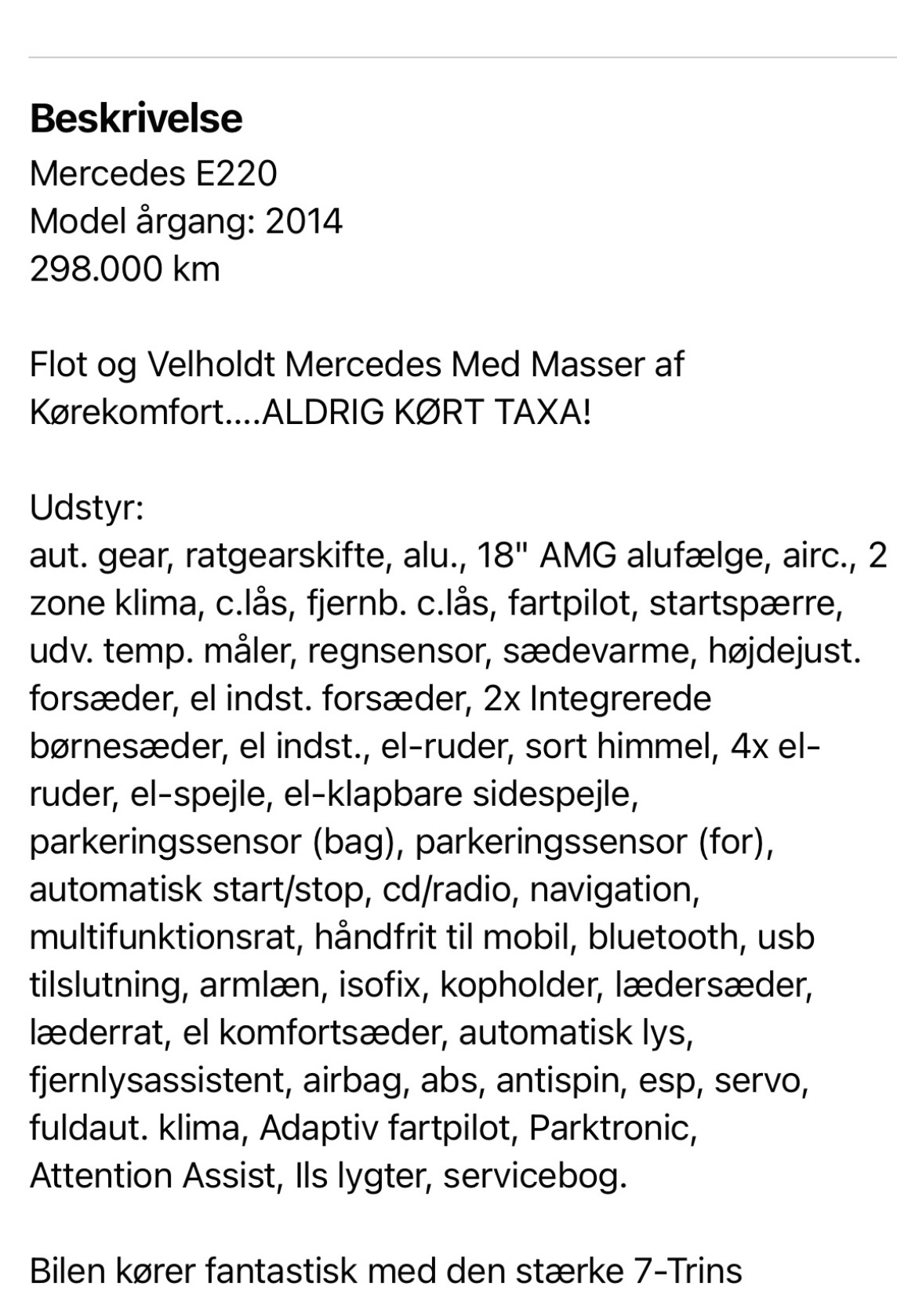 Mercedes E-Klasse 2,1 220 CDI  Sedan 7G-TRONIC PLUS