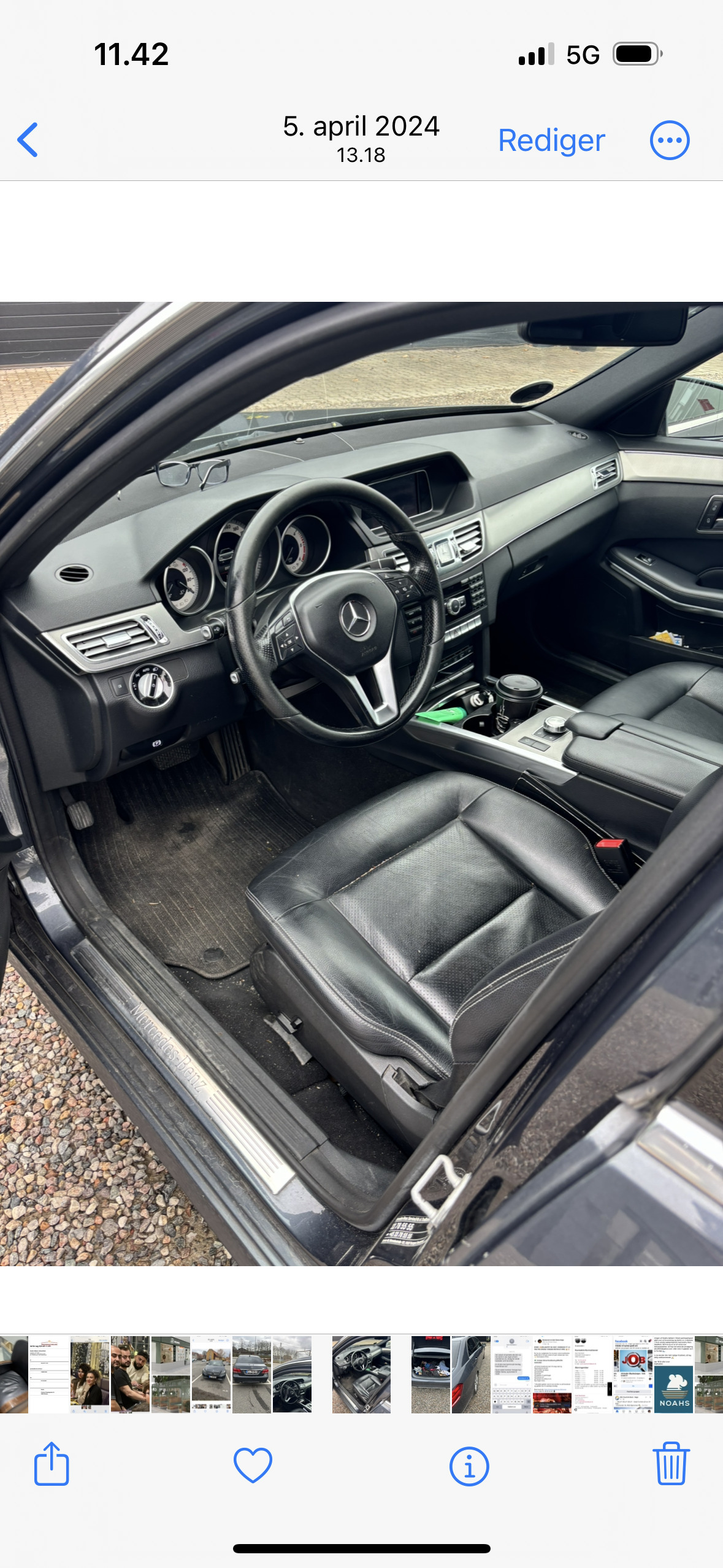 Grå Mercedes E-Klasse fra 2013