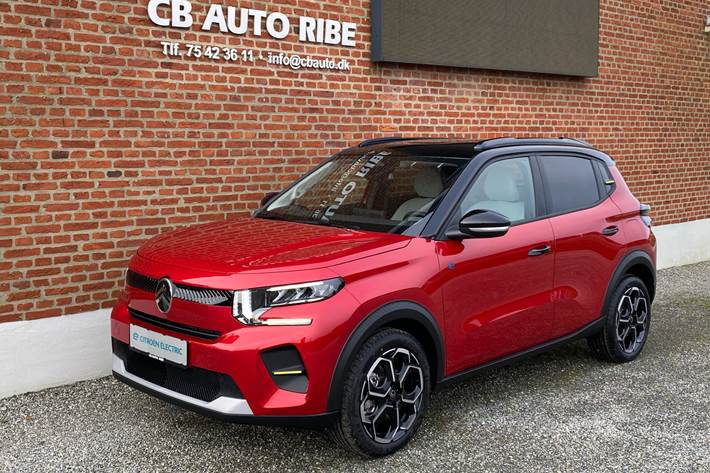 Rød Citroën ë-C3 fra 2025 set udefra