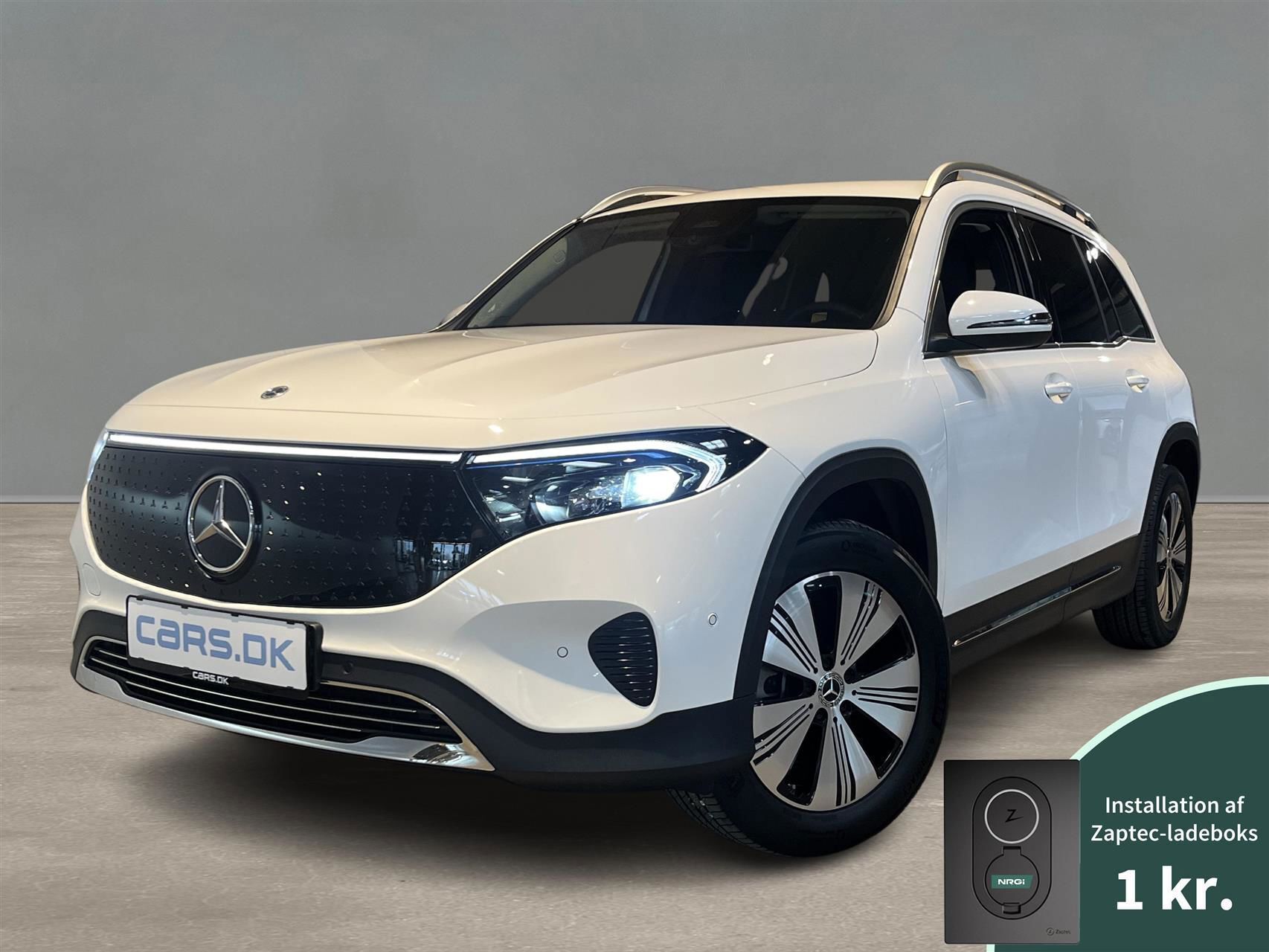 Hvid Mercedes EQB 250+ fra 2024 set udefra