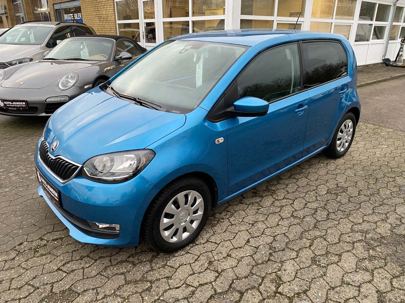Blå Skoda Citigo fra 2018 set udefra
