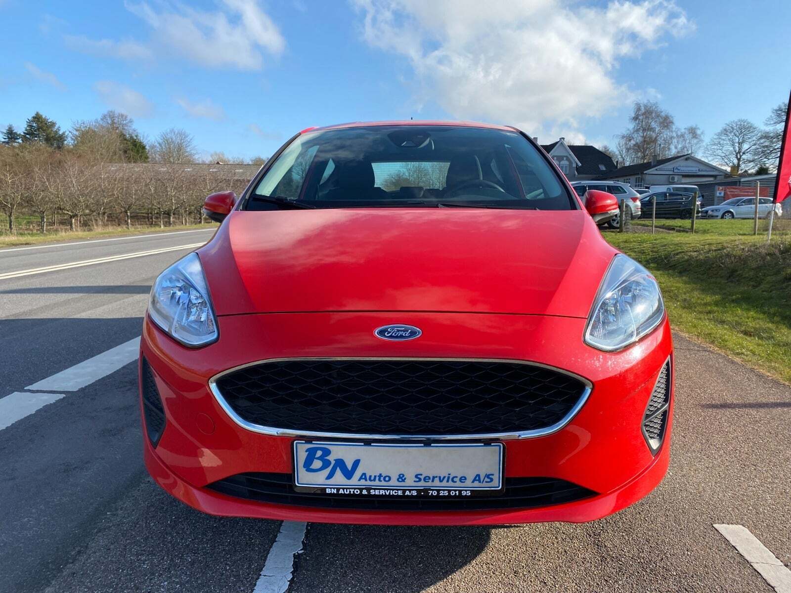 Rød Ford Fiesta fra 2018