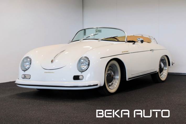 Hvid Porsche 356 fra 1965 set udefra