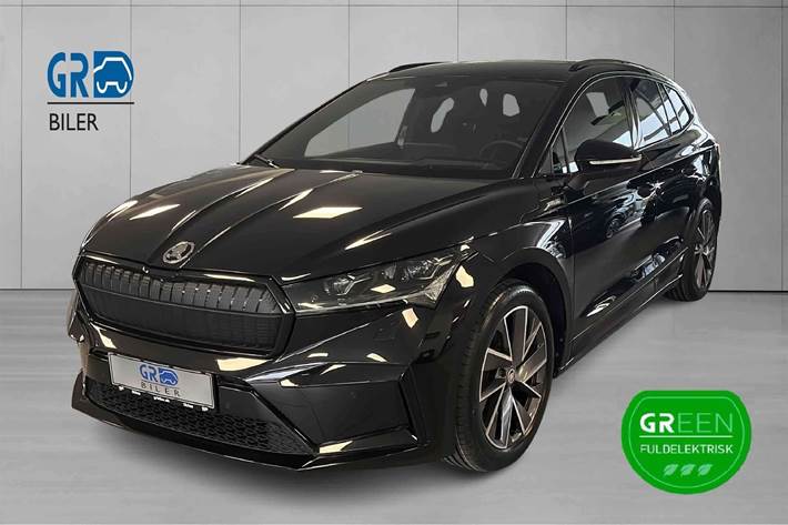 Sort Skoda Enyaq iV fra 2022 set udefra