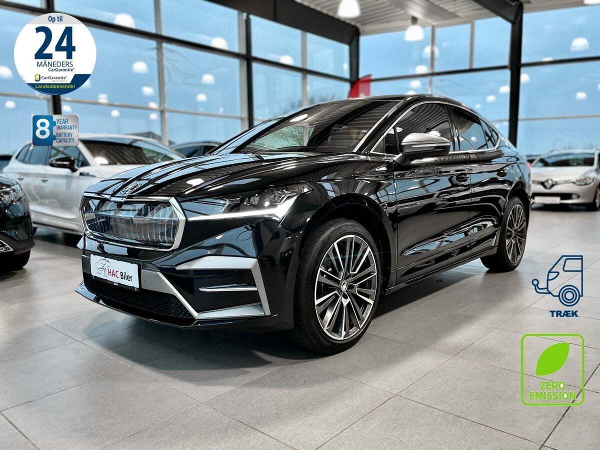 Gul Skoda Enyaq fra 2024 set udefra