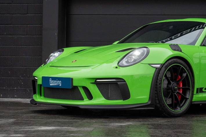 Grøn Porsche 911 GT3 RS fra 2019 set udefra