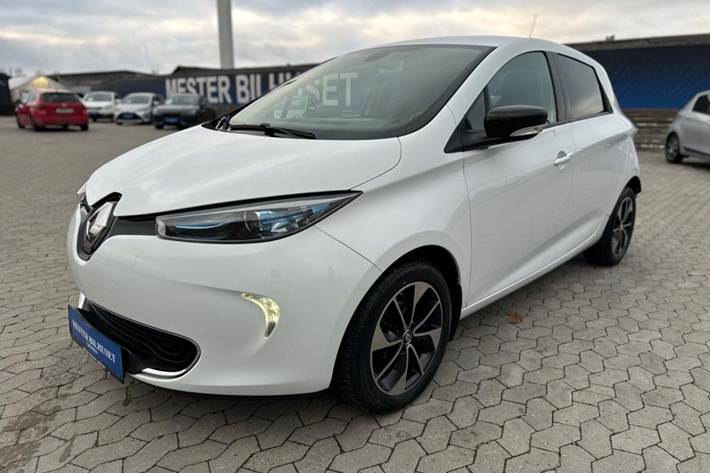 Hvid Renault Zoe fra 2020 set udefra