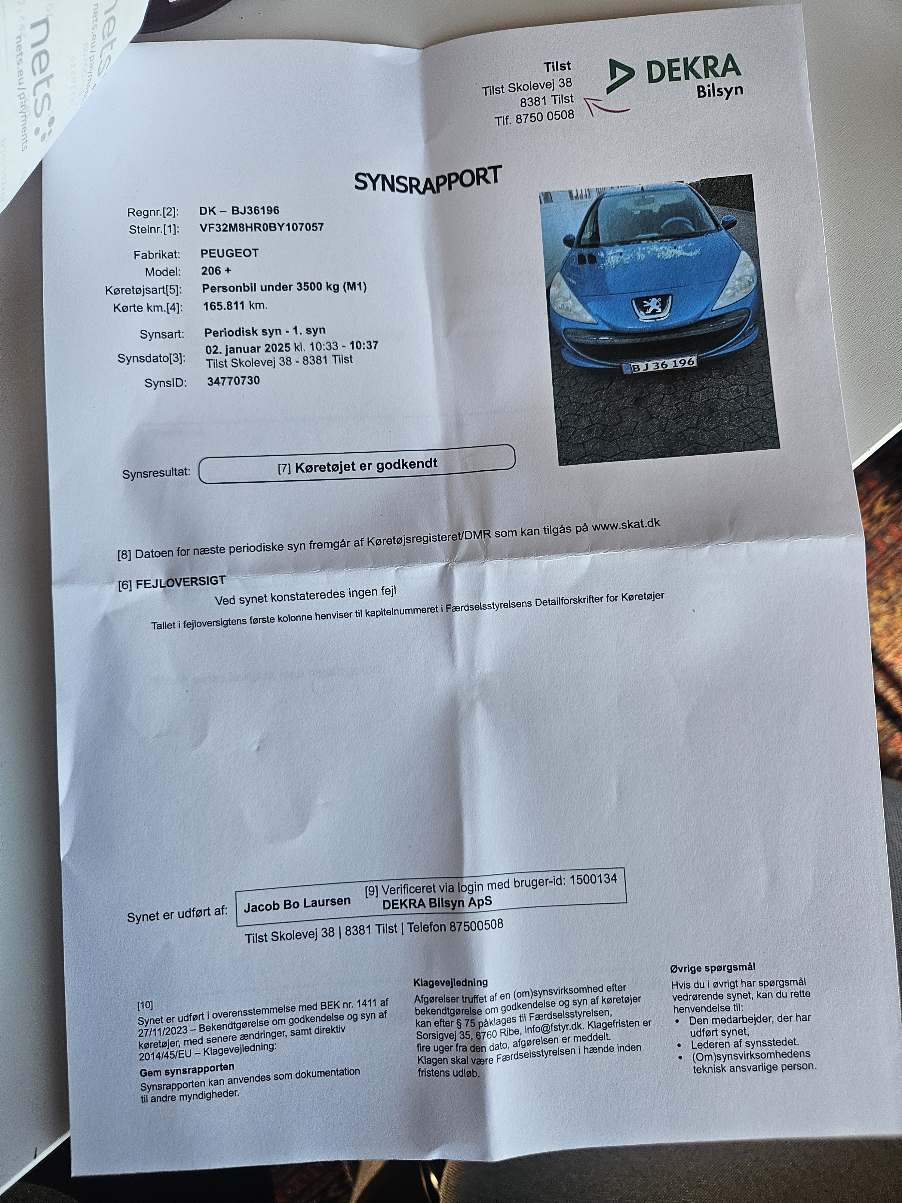 Blå Peugeot 206 fra 2011