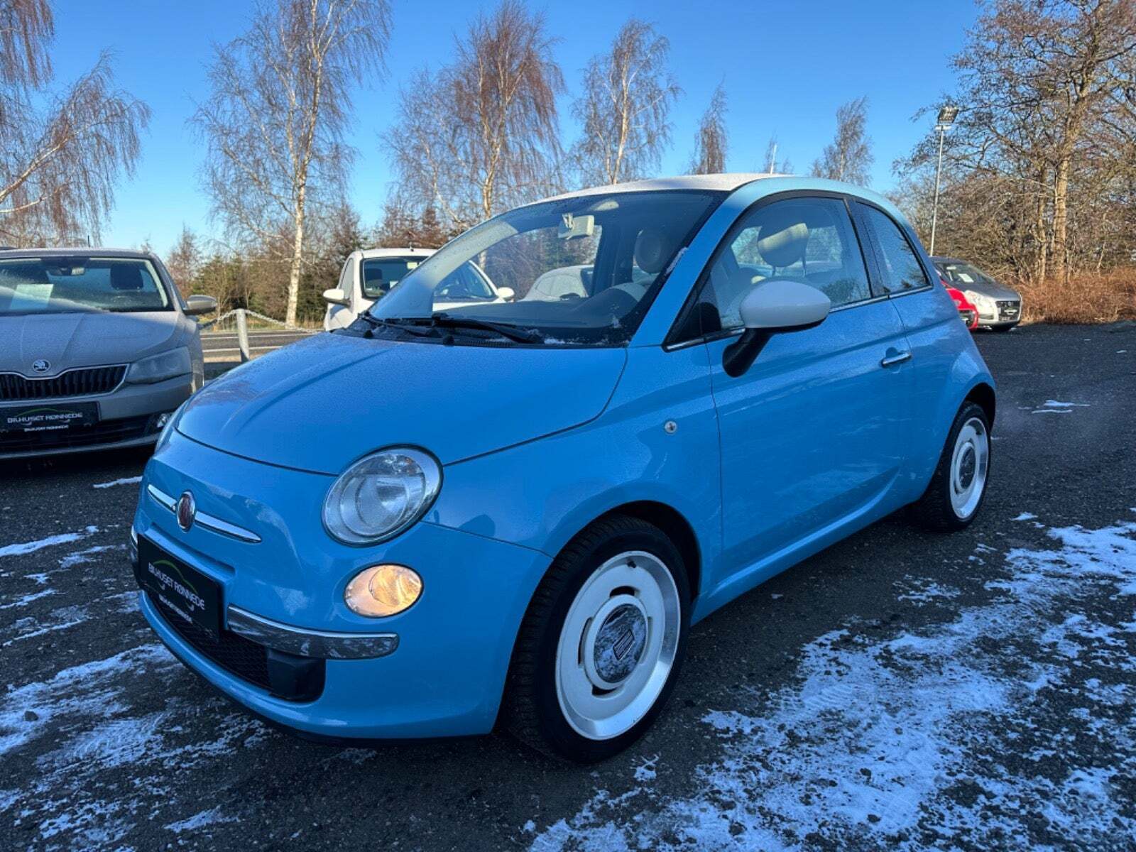 Blå Fiat 500 fra 2014
