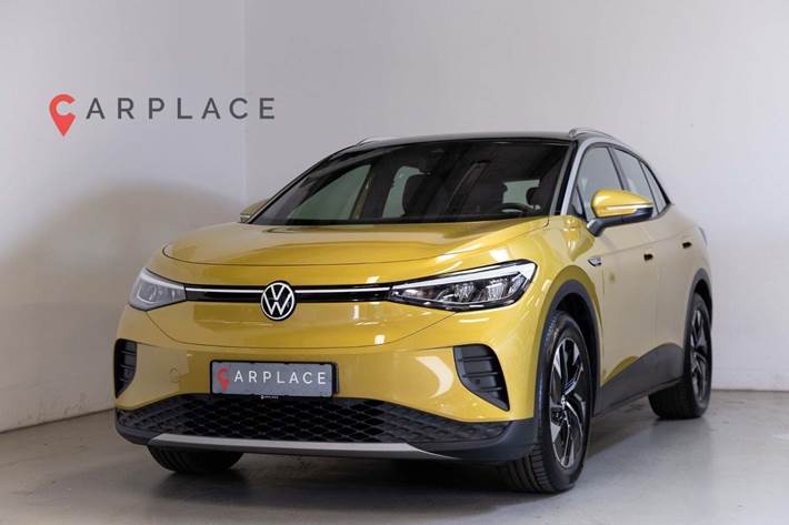 Gul VW ID.4 fra 2021 set udefra