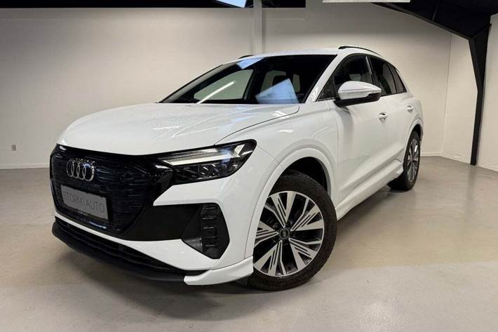 Hvid Audi Q4 e-tron fra 2021 set udefra