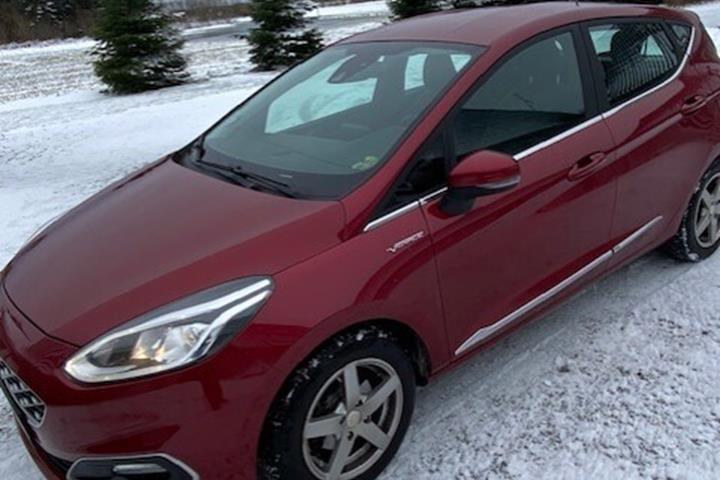 Rød Ford Fiesta fra 2017