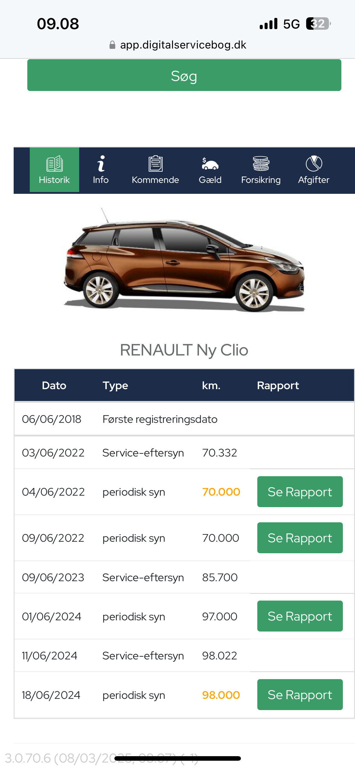 Rød Renault Ny Clio fra 2018