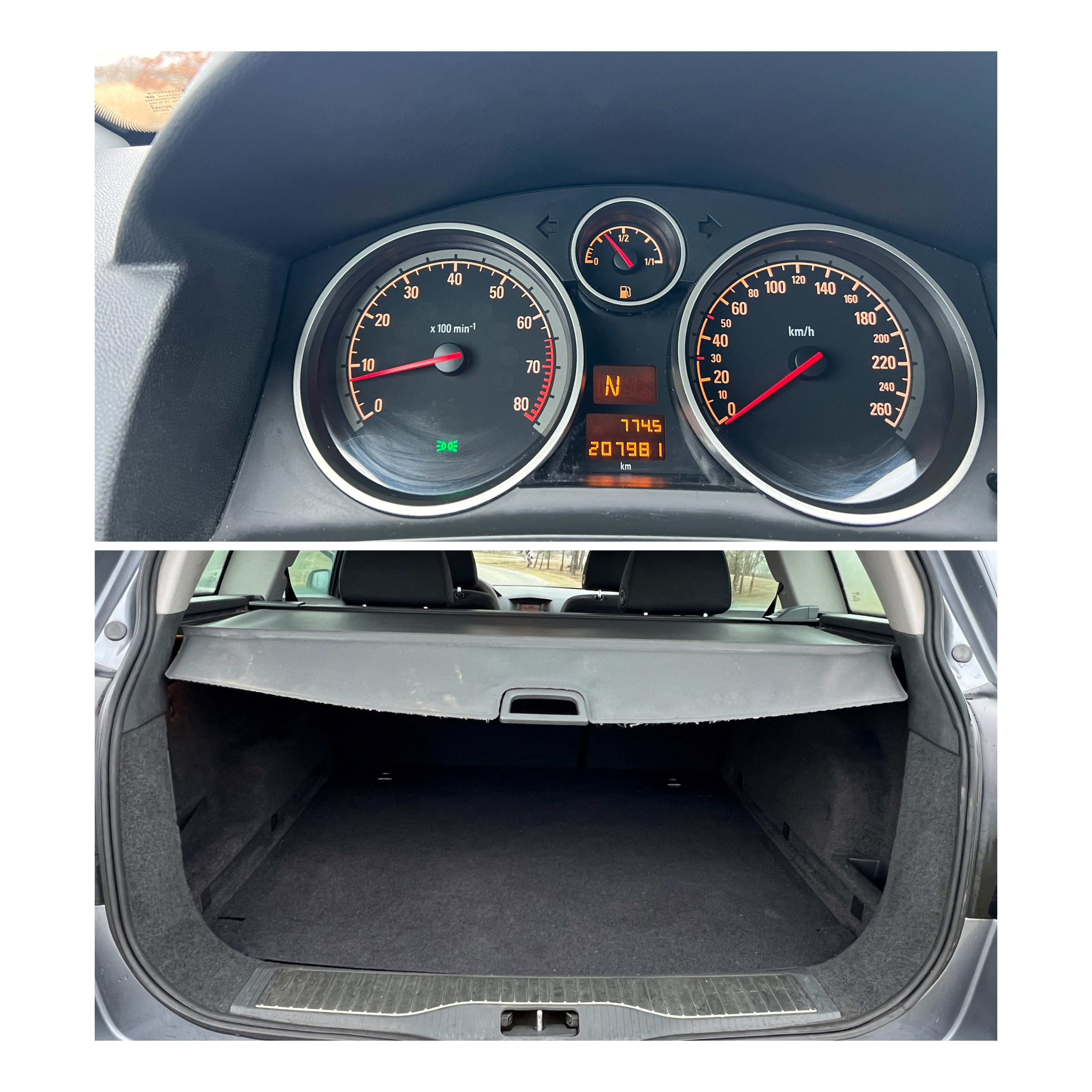 Blå Opel Astra fra 2007