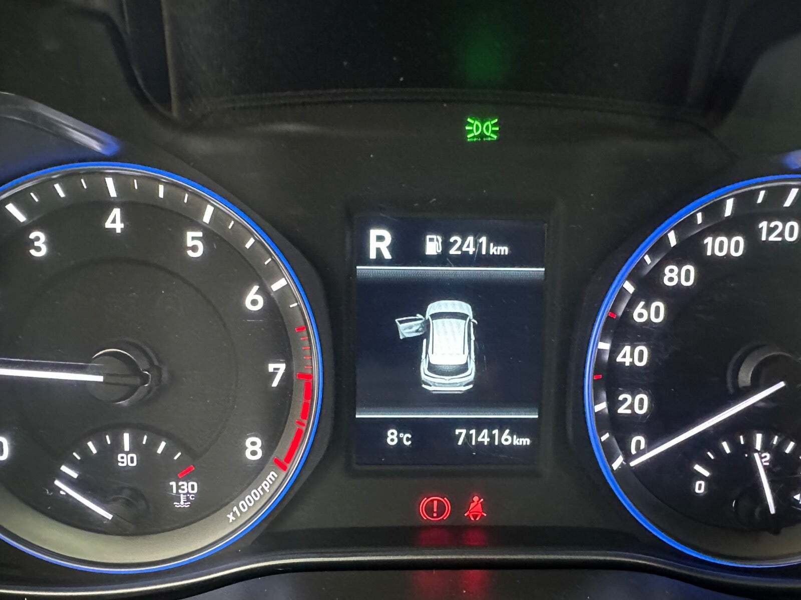 Blå Hyundai Kona fra 2019