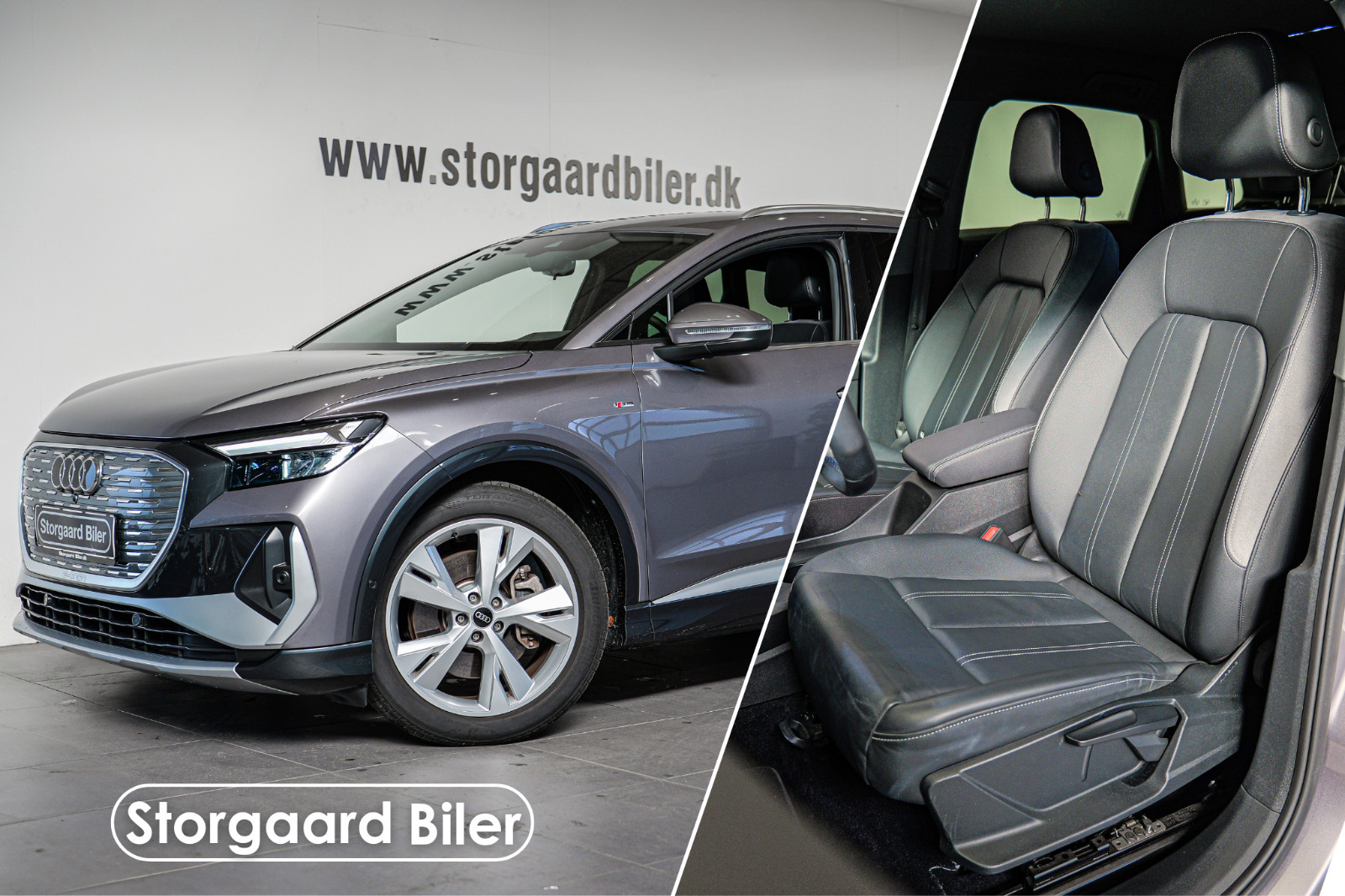 Sølv Audi Q4 e-tron fra 2023