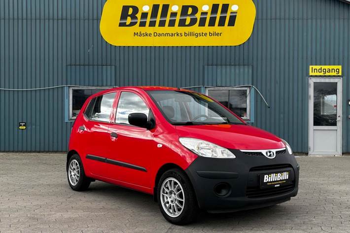 Rød Hyundai i10 fra 2010