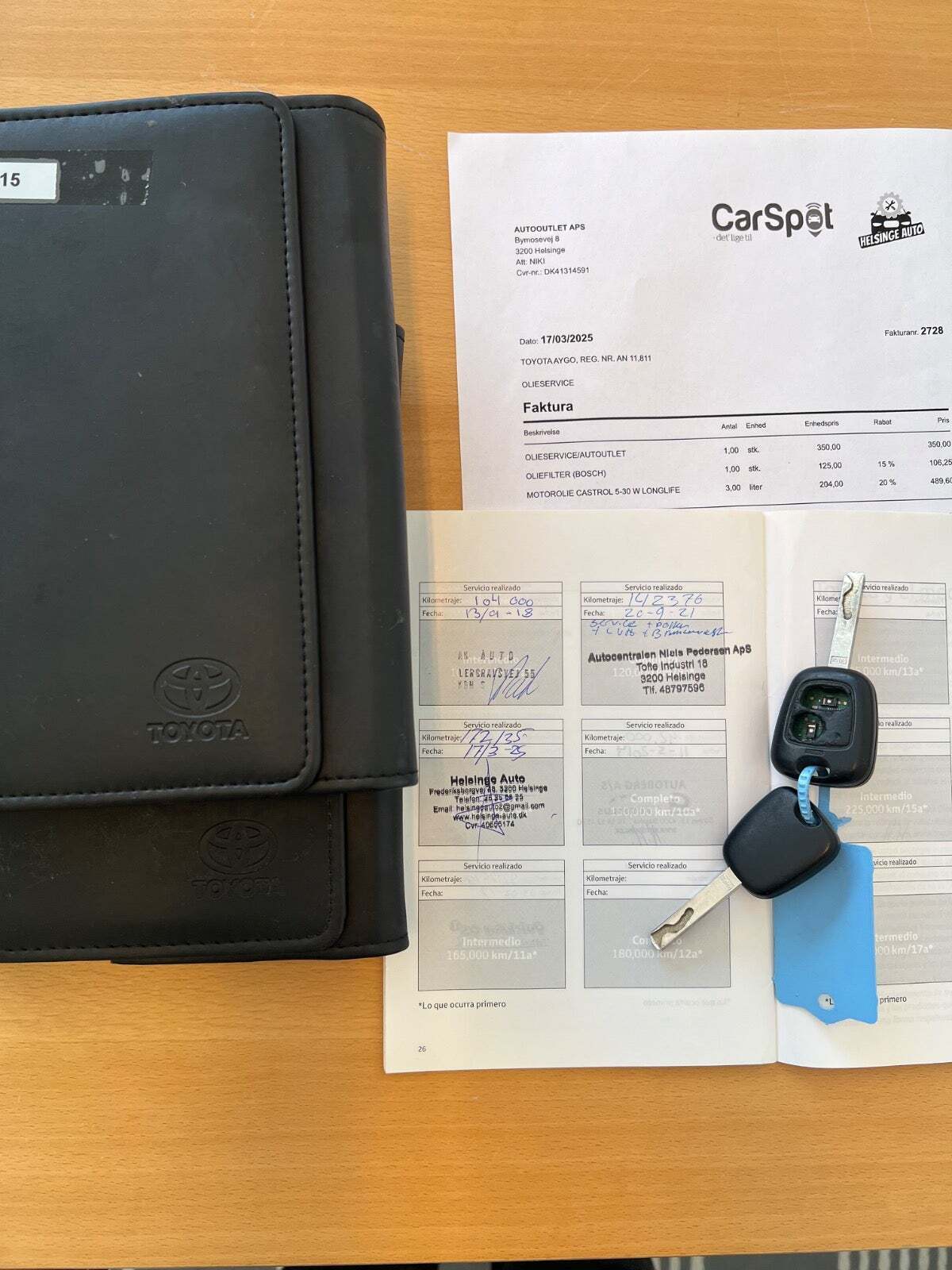 Blå Toyota Aygo fra 2012