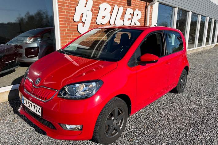 Rød Skoda Citigo-e fra 2020 set udefra