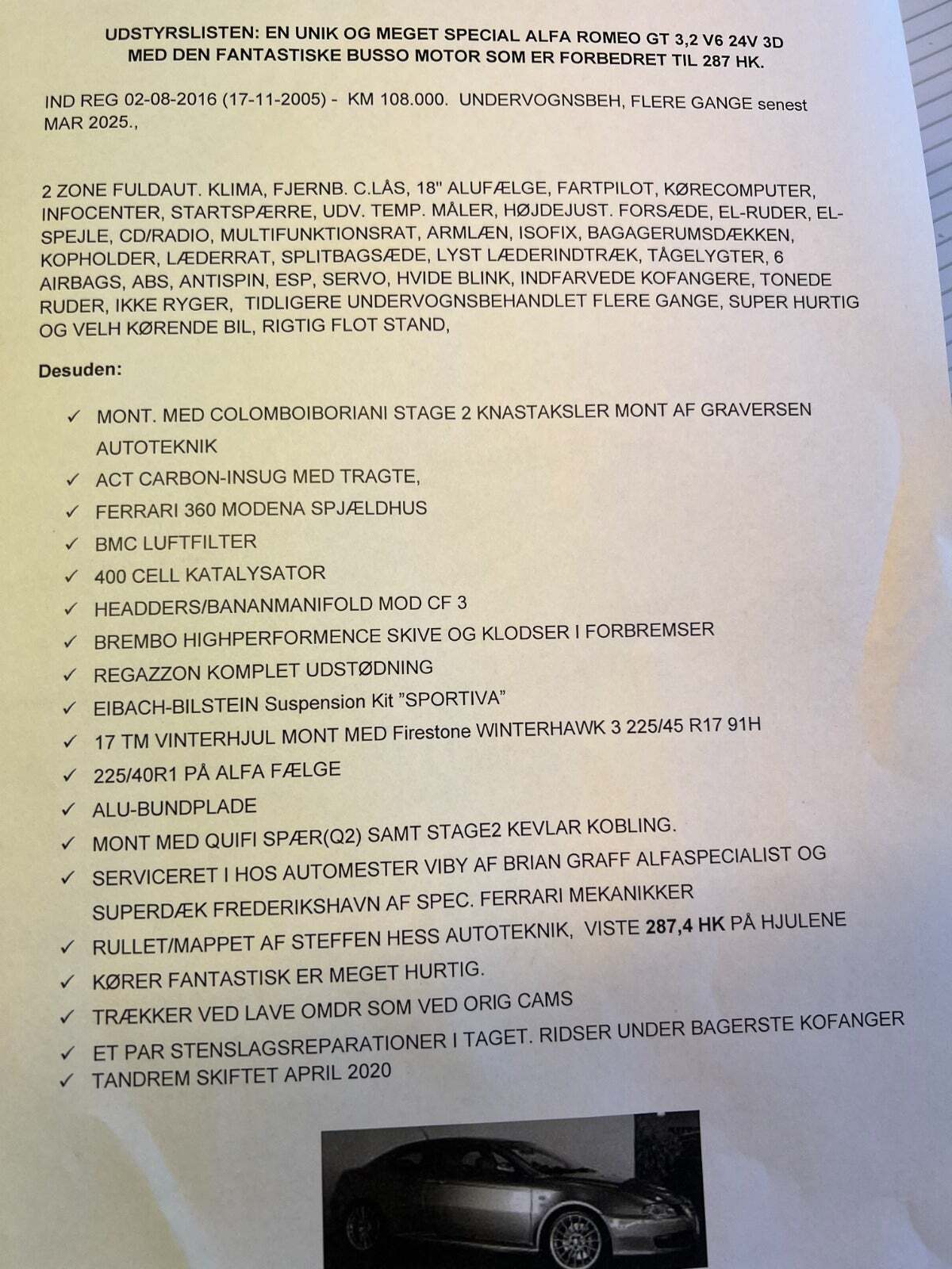 Grå Alfa Romeo GT fra 2005