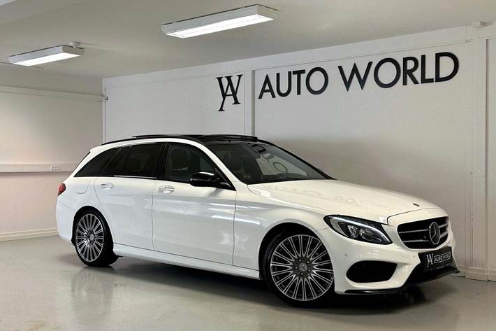 Hvid Mercedes C220 d fra 2017 set udefra