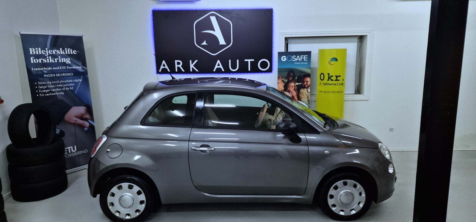 Grå Fiat 500 fra 2010