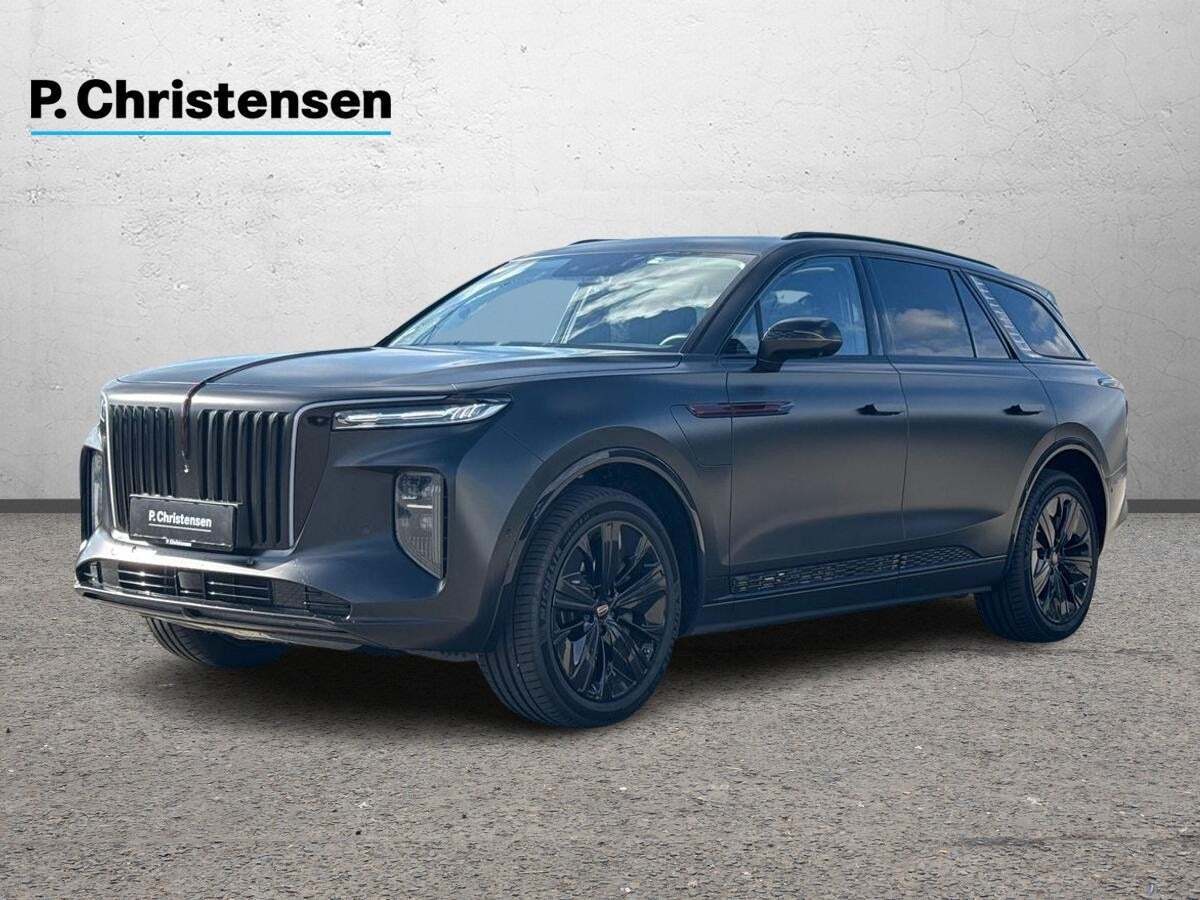 Sort Hongqi E-HS9 fra 2024 set udefra