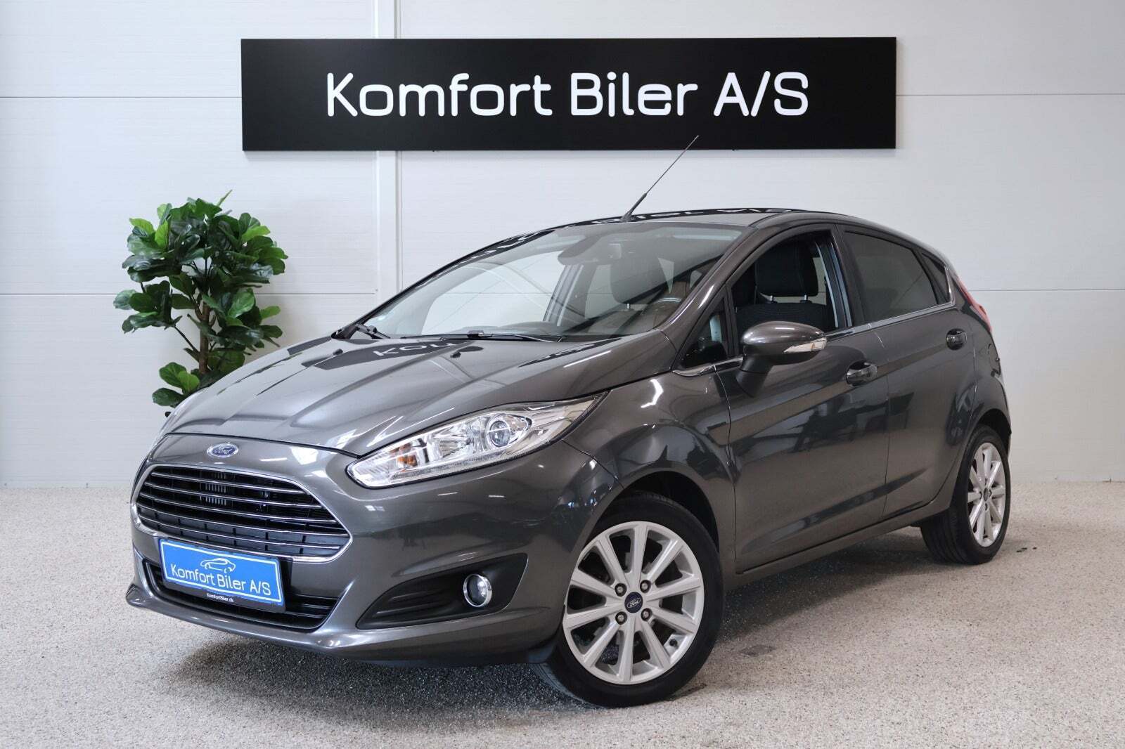 Grå Ford Fiesta fra 2016 set udefra
