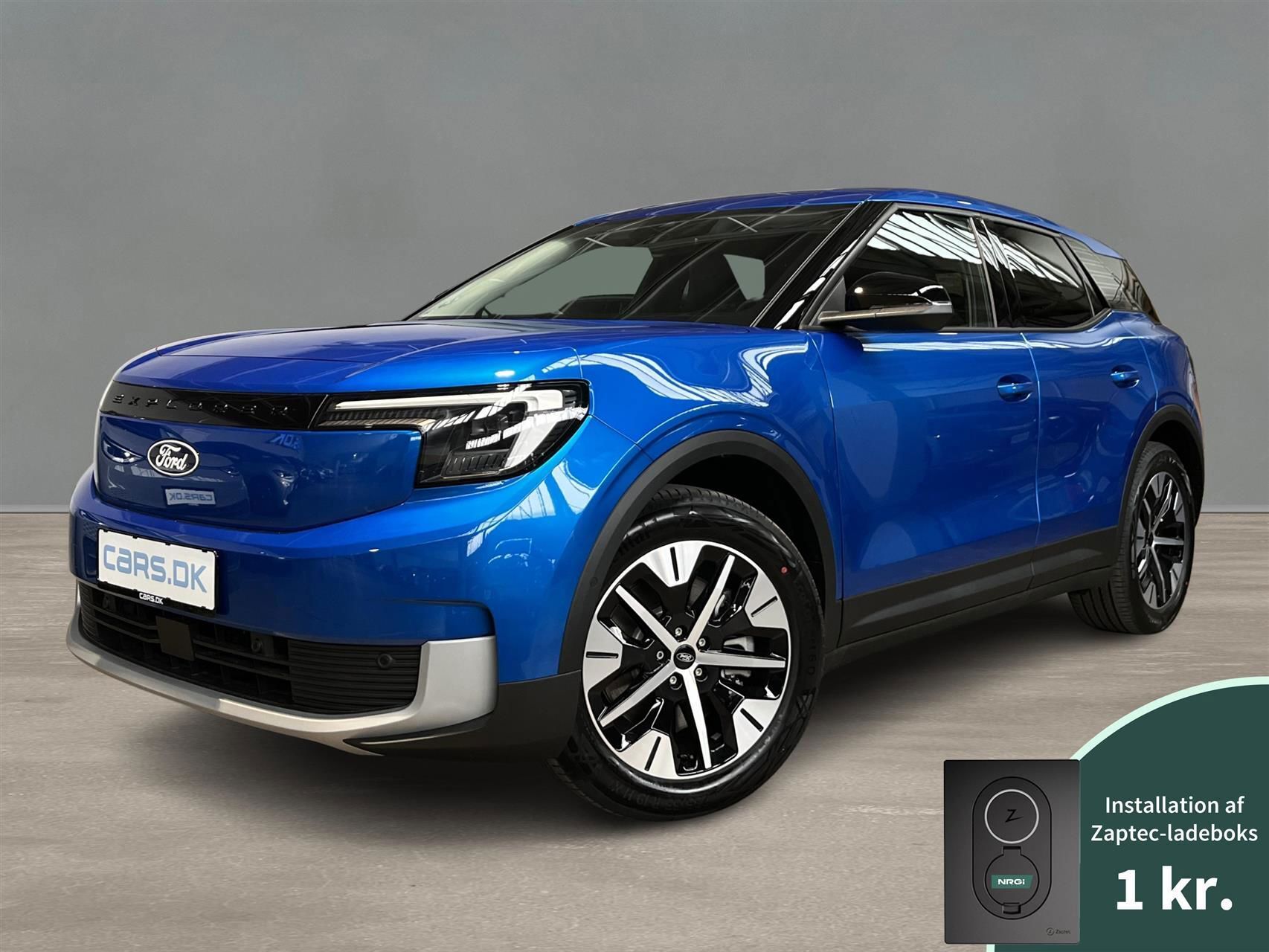 Blå Ford Explorer fra 2025 set udefra