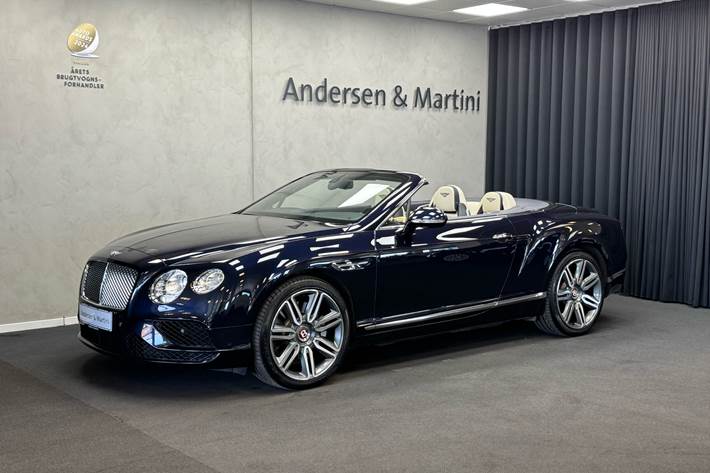 Blå Bentley Continental GTC fra 2017