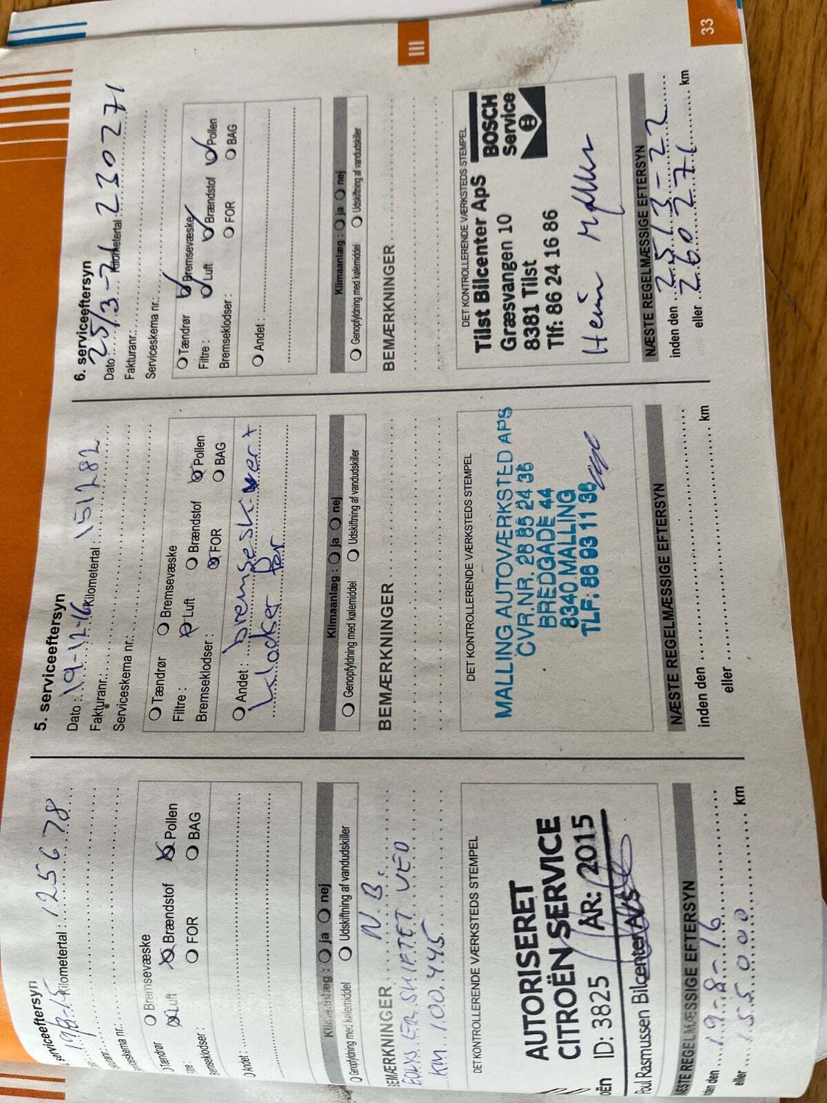 Orange Citroën Grand C4 Picasso fra 2009