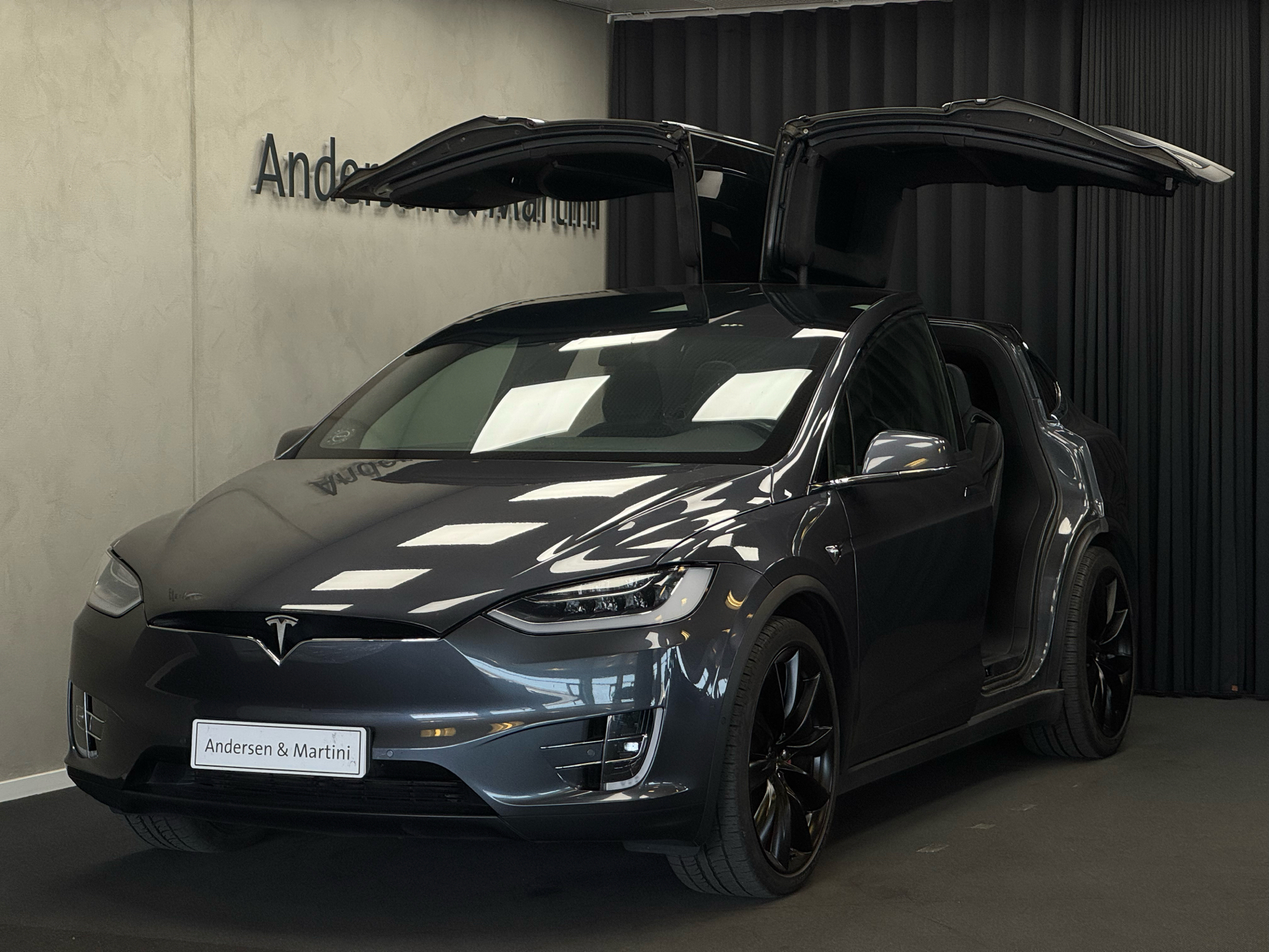 Grå Tesla Model X fra 2019
