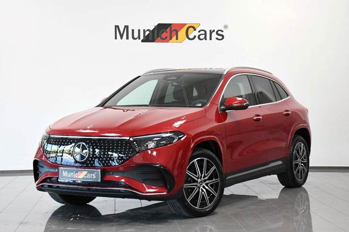 Gul Mercedes EQA250+ fra 2024 set udefra