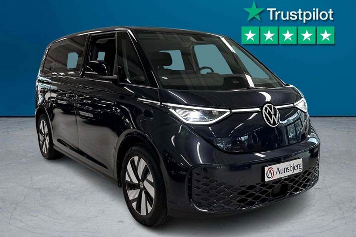 Blå VW ID.Buzz fra 2024 set udefra