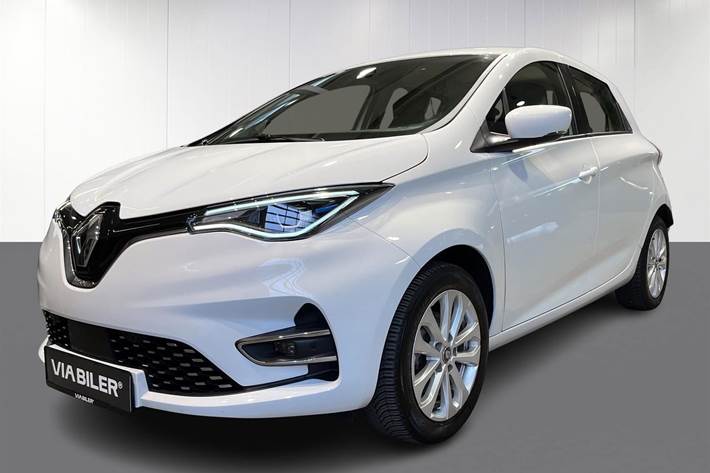Hvid Renault Zoe fra 2021 set udefra