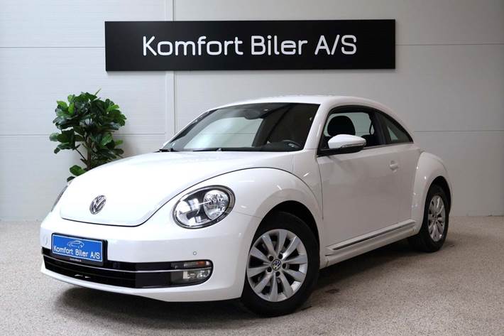 Hvid VW The Beetle fra 2012 set udefra