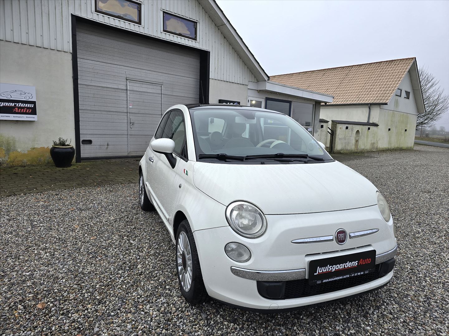 Hvid Fiat 500 fra 2008