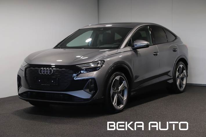 Grå Audi Q4 e-tron fra 2024 set udefra