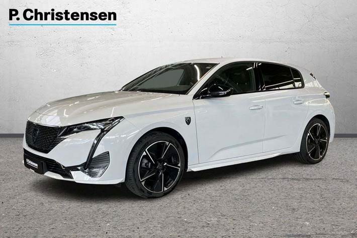 Hvid Peugeot E-308 fra 2024 set udefra