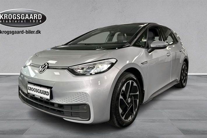 Sølv VW ID.3 fra 2021 set udefra