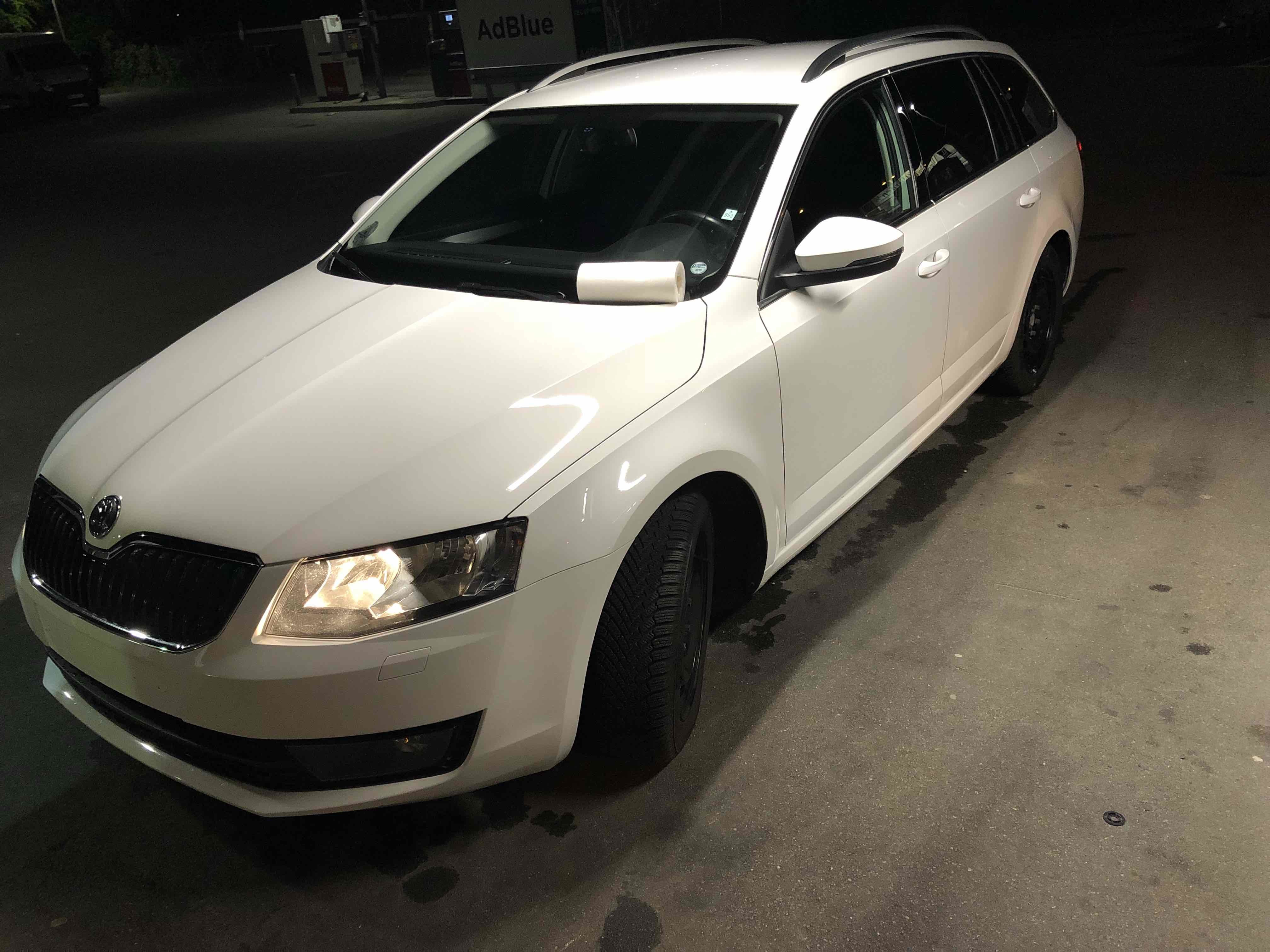 Hvid Skoda Octavia fra 2015
