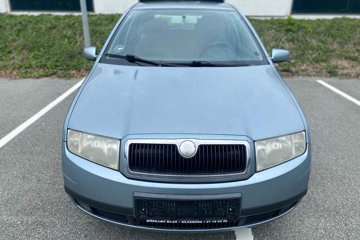 Blå Skoda Fabia fra 2002