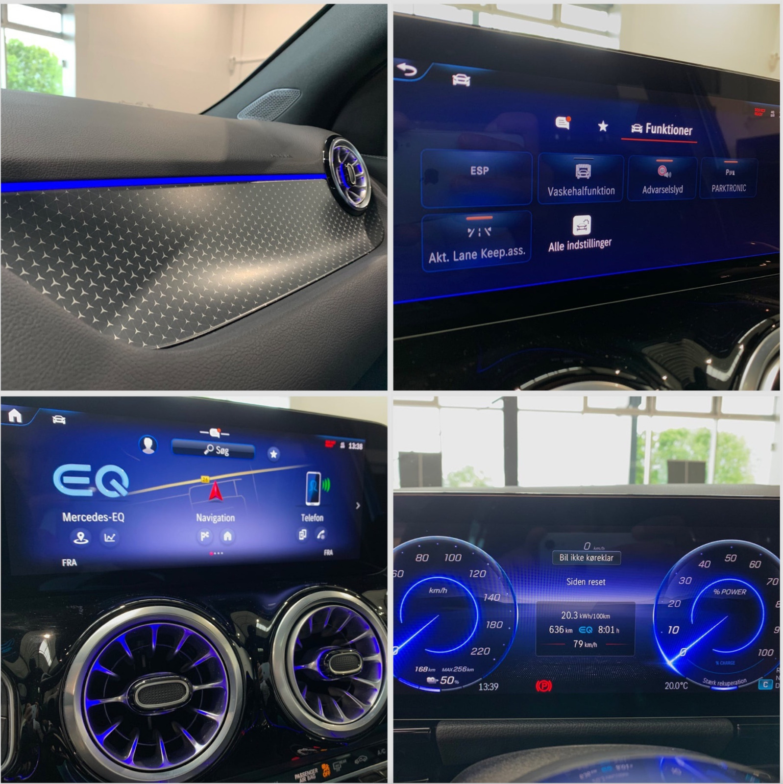 Blå Mercedes EQA250 fra 2024