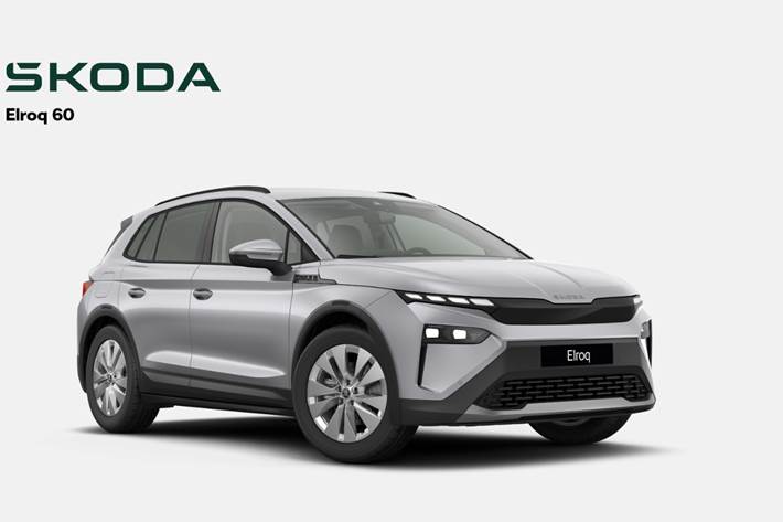 Sølv Skoda Elroq fra 2025 set udefra