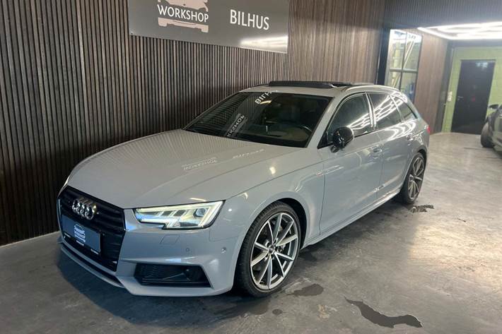 Grå Audi A4 fra 2017 set udefra