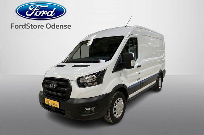 Hvid Ford Transit 350 L2 Van fra 2023 set udefra
