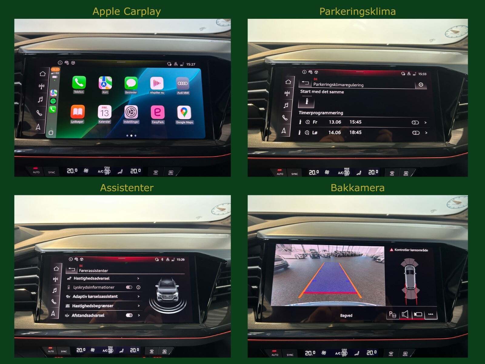 Blå Audi Q4 e-tron fra 2023