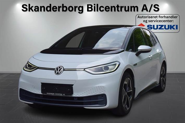 Hvid VW ID.3 fra 2021 set udefra