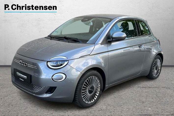 Grå Fiat 500e fra 2022 set udefra