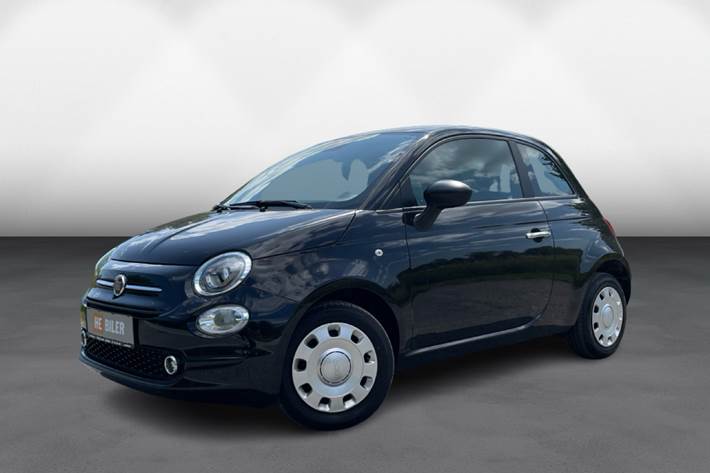 Sort Fiat 500 fra 2023 set udefra